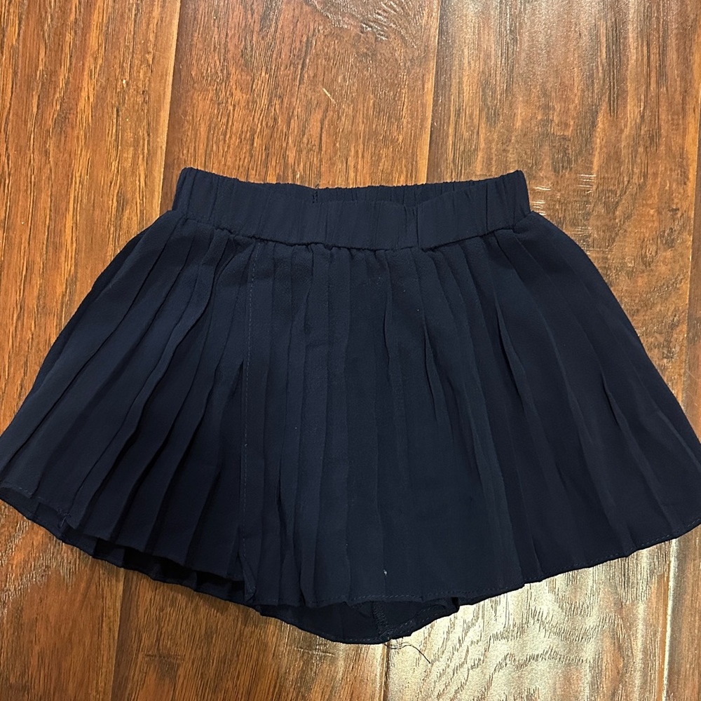 Kids Elegant Navy Pleated Skort